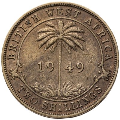 купить Британская Западная Африка 2 шиллинга (shillings) 1949