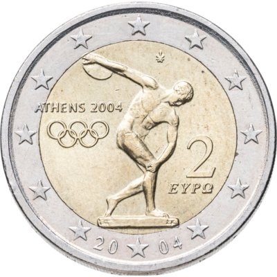 купить Греция 2 евро 2004 "XXVIII Летние олимпийские игры 2004 года в Афинах: Дискобол"