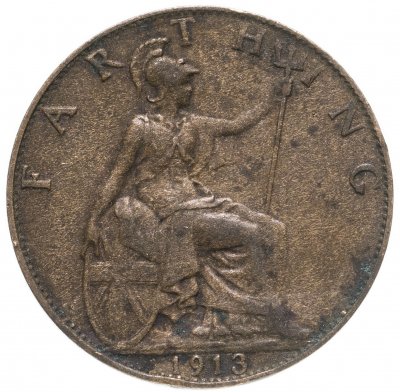 купить Великобритания 1 фартинг (farthing) 1913