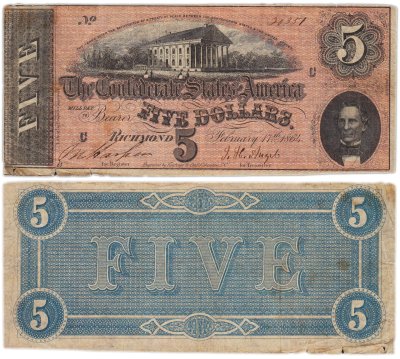 купить США 5 долларов (dollars) 1864