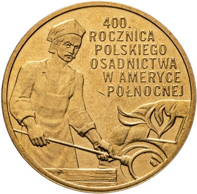 купить Польша 2 злотых 2008 "400 лет польским поселениям в Северной Америке"
