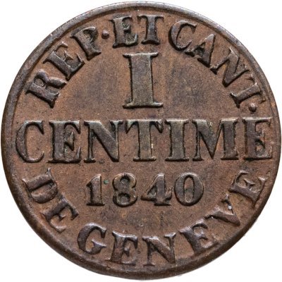 купить Швейцария, Женева 1 сантим 1840
