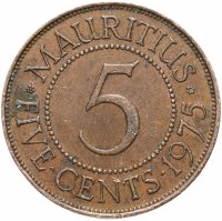 Купить Маврикий 5 центов (cents) 1975