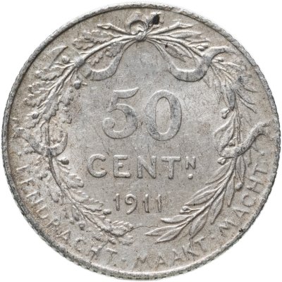купить Бельгия 50 сантимов (centimes) 1911 Надпись на голландском - 'ALBERT KONING DER BELGEN'