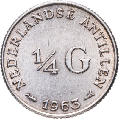 купить Нидерландские Антильские острова 1/4 гульдена (gulden) 1963