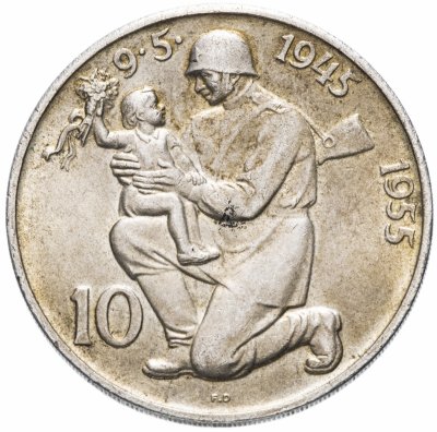 купить Чехословакия 10 крон (korun) 1955 "10 лет освобождению Чехословакии"