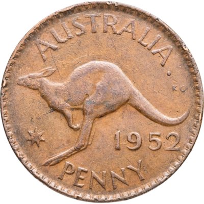 купить Австралия 1 пенни (penny) 1952 Точка после "AUSTRALIA" (Перт)
