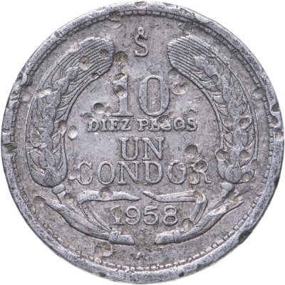 купить Чили 10 песо (pesos) 1958