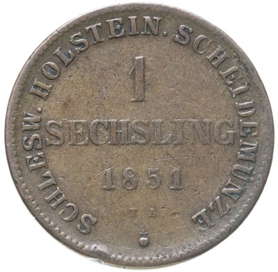 купить Германия, Шлезвиг-Гольштейн 1 сешлинг 1851