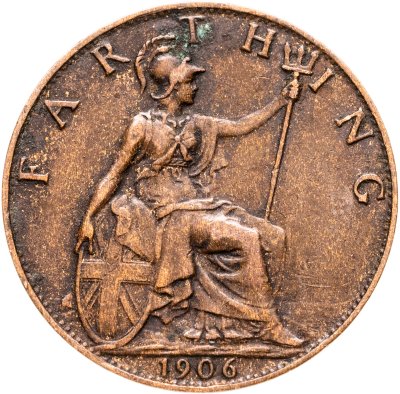 купить Великобритания 1 фартинг (farthing) 1906