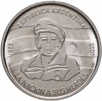 купить Аргентина 2 песо (pesos) 2007 25 лет оккупации Фолклендских островов