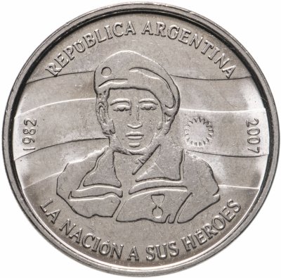 купить Аргентина 2 песо (pesos) 2007 25 лет оккупации Фолклендских островов