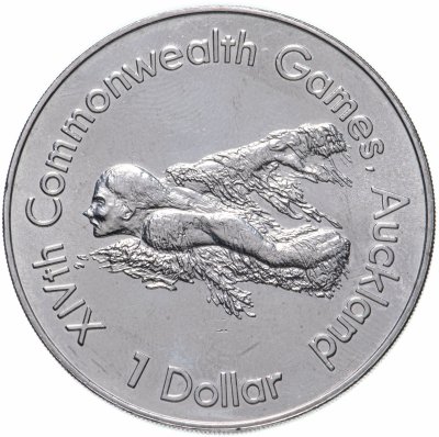 купить Новая Зеландия 1 доллар (dollar) 1989 XIV Игры Содружества 1990 - Пловец