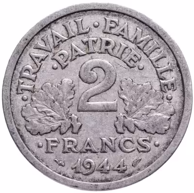 купить Франция 2 франка (francs) 1944