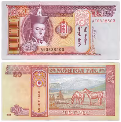 купить Монголия 20 тугриков 2005 (Pick 63c)