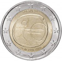 Купить Португалия 2 евро 2009 "10 лет Экономическому и валютному союзу"