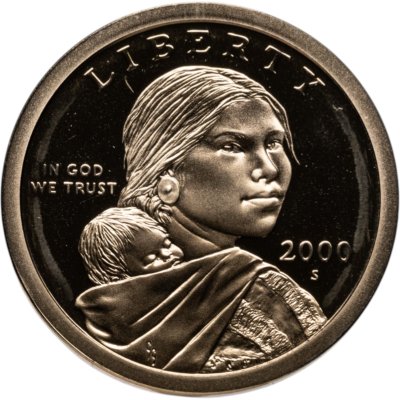 купить США 1 доллар (dollar) 2000 "Sacagawea dollar (Сакагавея доллар - парящий орёл)" знак монетного двора: "S" - Сан-Франциско
