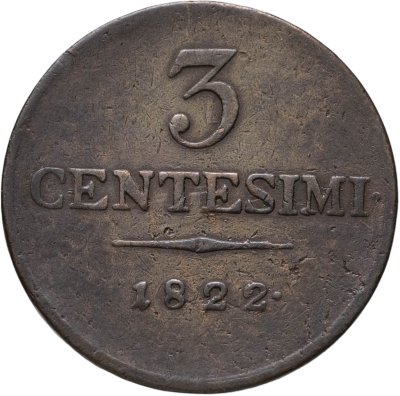купить Ломбардия-Венеция 3 чентезимо (centesimi) 1822