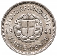 Купить Великобритания 3 пенса (pence) 1941