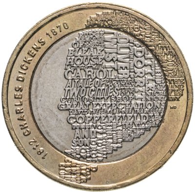 купить Великобритания 2 фунта (pounds) 2012 "200 лет со дня рождения Чарльза Диккенса"
