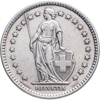 купить Швейцария 2 франка (franc) 1943
