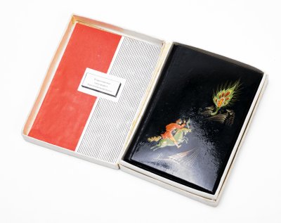 купить Записная книжка "Конёк-Горбунок" в оригинальной коробке, бумага, дерево, роспись, Владимирская типография Союзполиграфпрома, Мстерская художественная фабрика "Пролетарское искусство", СССР, 1986 г.