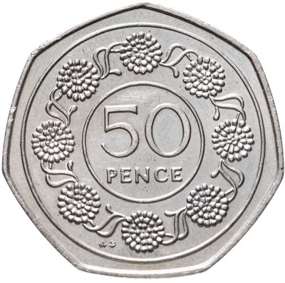 купить Гибралтар 50 пенсов (pence) 1988 Отметка "AB" на реверсе