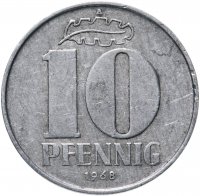 Купить ГДР 10 пфеннигов (pfennig) 1968 A