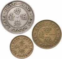 купить Британский Гонконг, набор монет 1949-1951 Георг VI (3 монеты)