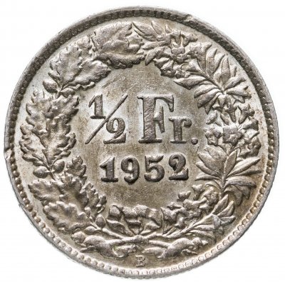 купить Швейцария 1/2 франка (franc) 1952
