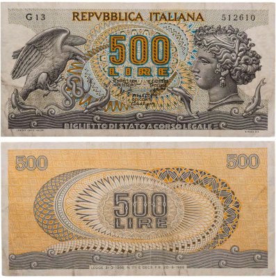 купить Италия 500 лир 1966