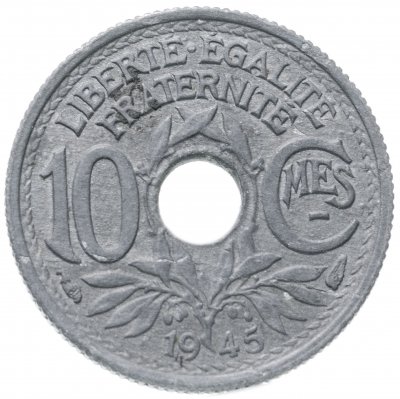 купить Франция 10 сантимов (centimes) 1945 Без отметки монетного двора