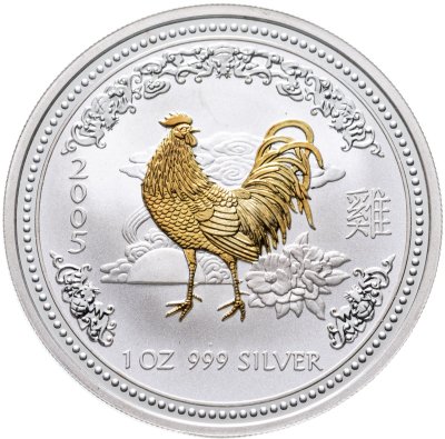 купить Австралия 1 доллар (dollar) 2005 Восточный календарь - Год Петуха /позолота/