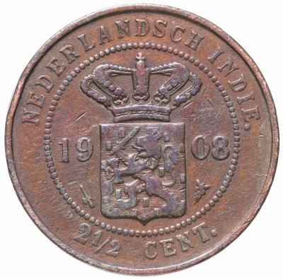 купить Голландская Ост-Индия 2 1/2 цента 1908