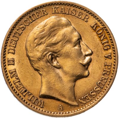 купить Германская империя (Пруссия) 20 марок (mark) 1912 Знак монетного двора: "A" - Берлин