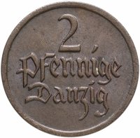 купить Данциг 2 пфеннига (pfennig) 1923