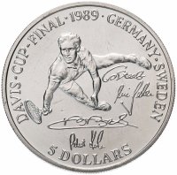 Купить 5 долларов (dollars) 1989 Кубок Дэвиса 1989 Ниуэ