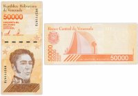купить Венесуэла 50000 боливар 2019 (Pick **) (Тип 2) Узкая защитная полоса