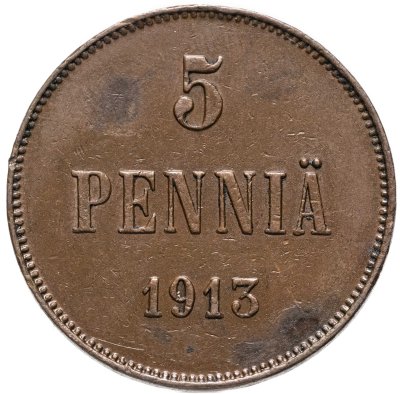 купить 5 пенни (pennia) 1913 Российская Финляндия