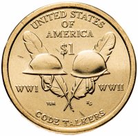 Купить США 1 доллар (dollar) 2016 D "Коренные Американцы - Индейцы-радисты"
