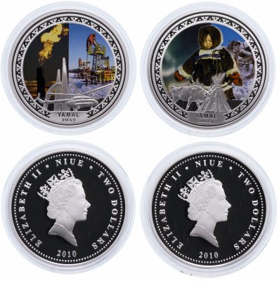 купить Ниуэ 2 доллара 2010 год "Ямало- Ненецкий автономный округ" в наборе