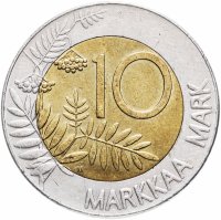 Купить Финляндия 10 марок (markkaa) 1993-2001, случайная дата