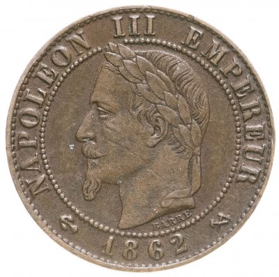 купить Франция 1 сантим (centime) 1862 К