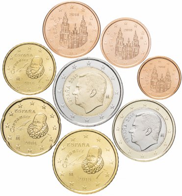 купить Испания годовой набор евро 2018 (8 монет, мешковые)
