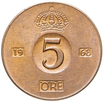 купить Швеция 5 эре (ore) 1968