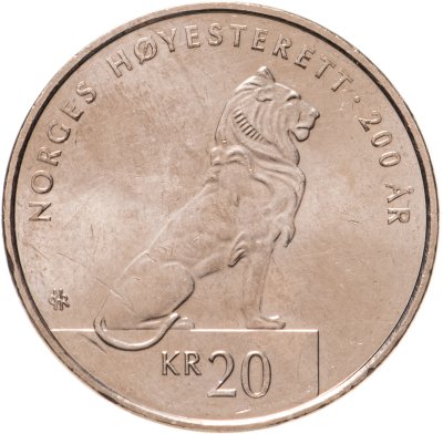 купить Норвегия 20 крон (kroner) 2015 200 лет Верховному суду