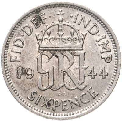 купить Великобритания 6 пенсов (pence) 1944