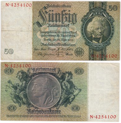 купить Германия 50 рейхсмарок 1933 (Pick 182)
