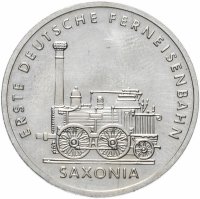 Купить Германия (ГДР) 5 марок (mark) 1988 "150 лет первой железной дороге Германии . Саксония"