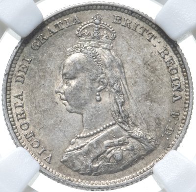 купить Великобритания 1 шиллинг (shilling) 1887 в слабе ННР